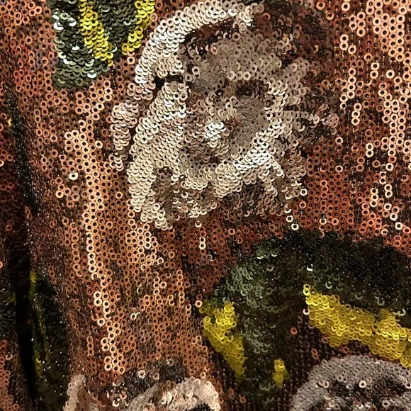 House of Harlow 1960 Lia Top Rose Gold Floral Shirt Sz Small - Picture 5 of 14